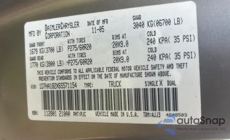 2006 Dodge Ram 1500 St from USA, damaged, VIN 1D7HA182X6S571154